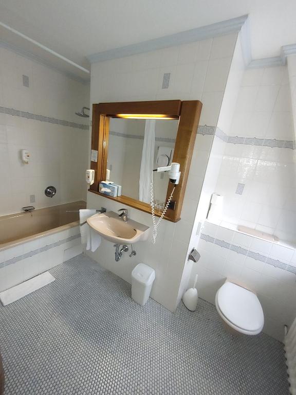 Koupelna v ubytování AKZENT Hotel Berg's Alte Bauernschänke- Wellness und Wein