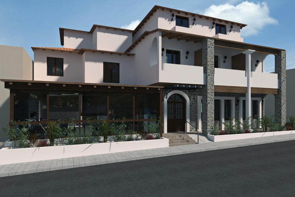 a rendering of a house with a store at Makedonia Hotel in Ouranoupoli