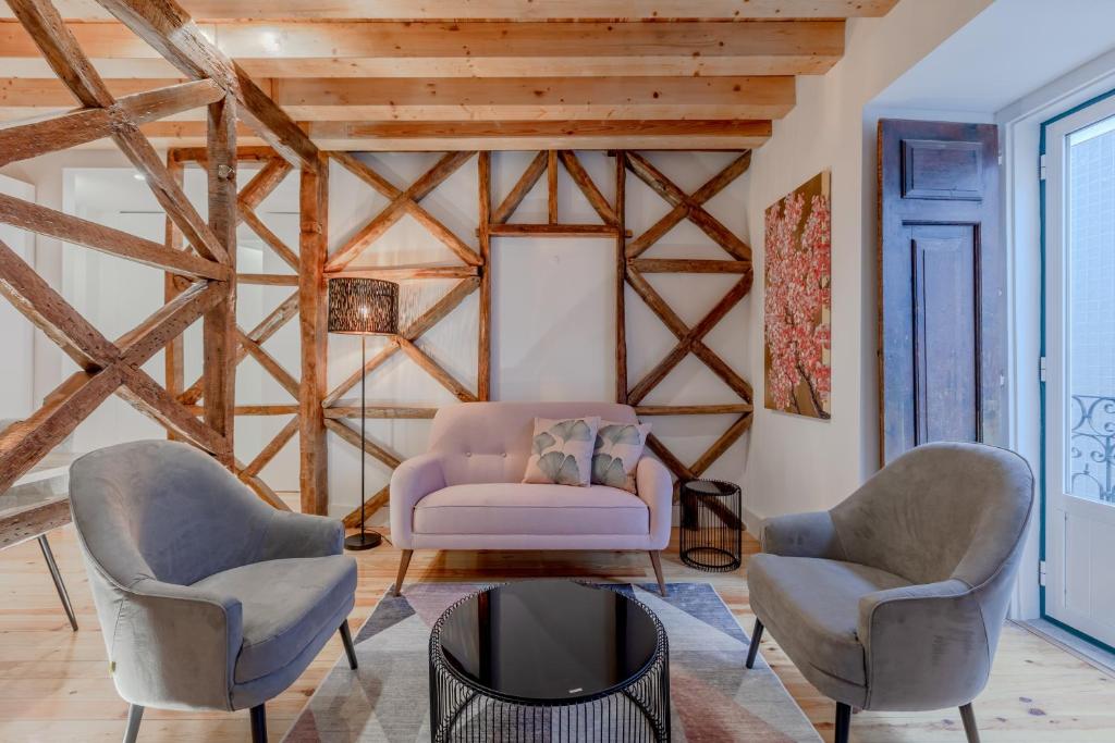 Χώρος καθιστικού στο Comtesse Lisbonne Apartments