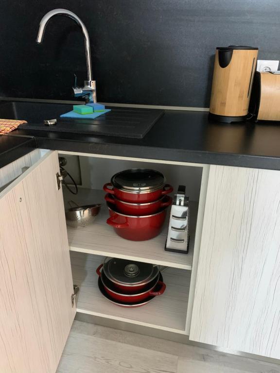 A kitchen or kitchenette at Apartmán Paseky