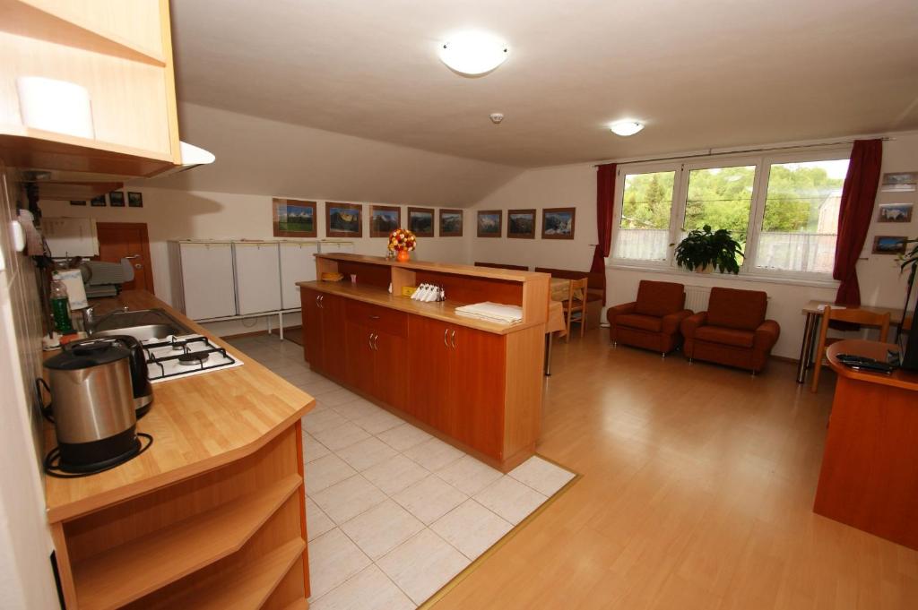 Kuchyň nebo kuchyňský kout v ubytování Vila Ema