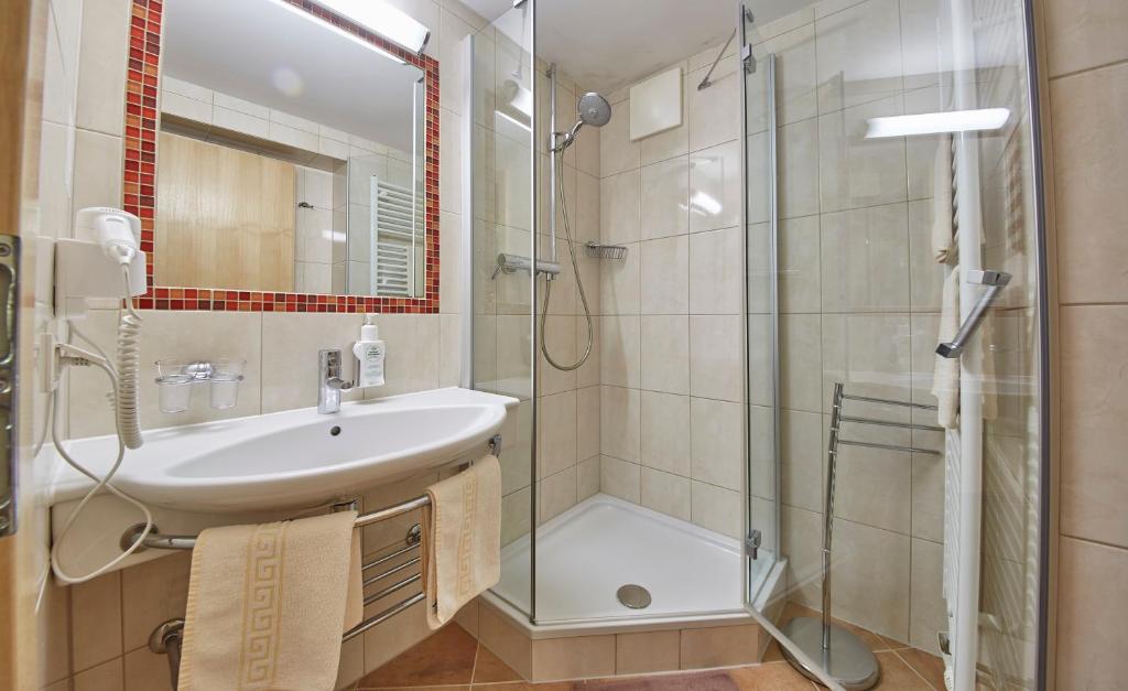 Koupelna v ubytování Hotel Gungau
