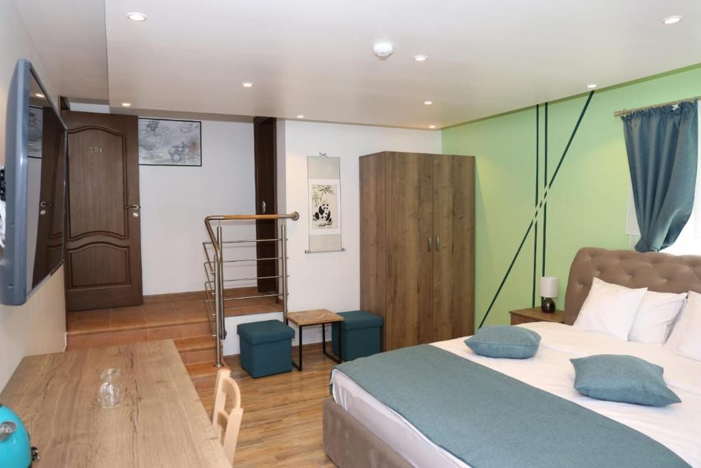 Ένα ή περισσότερα κρεβάτια σε δωμάτιο στο Casa Stefandra