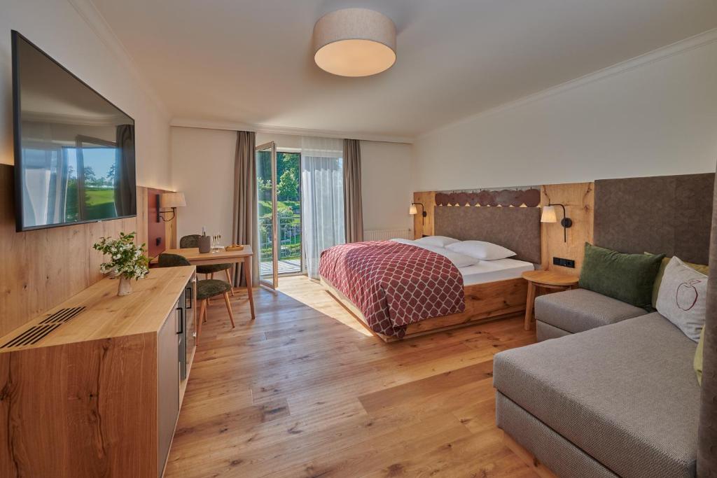 Postel nebo postele na pokoji v ubytování RelaxResort Kothmühle