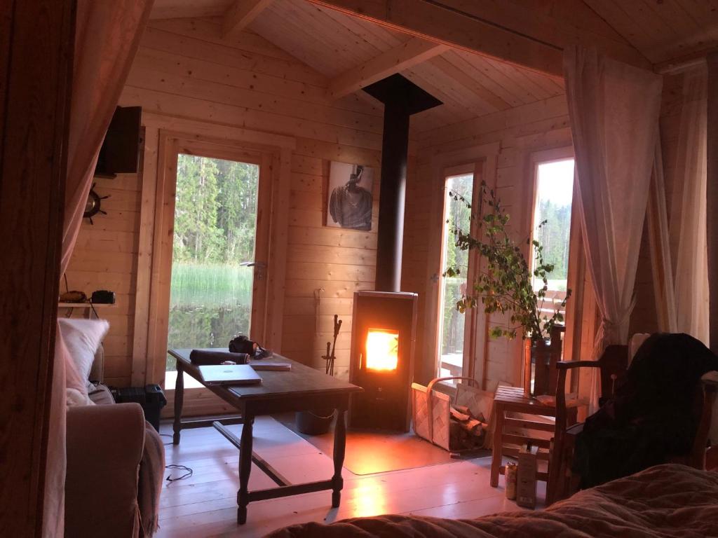 Posezení v ubytování Rustika strandstugor utanför Rättvik