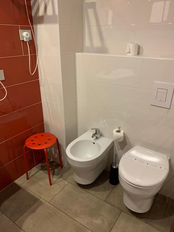 Koupelna v ubytování Hotel Stradivari