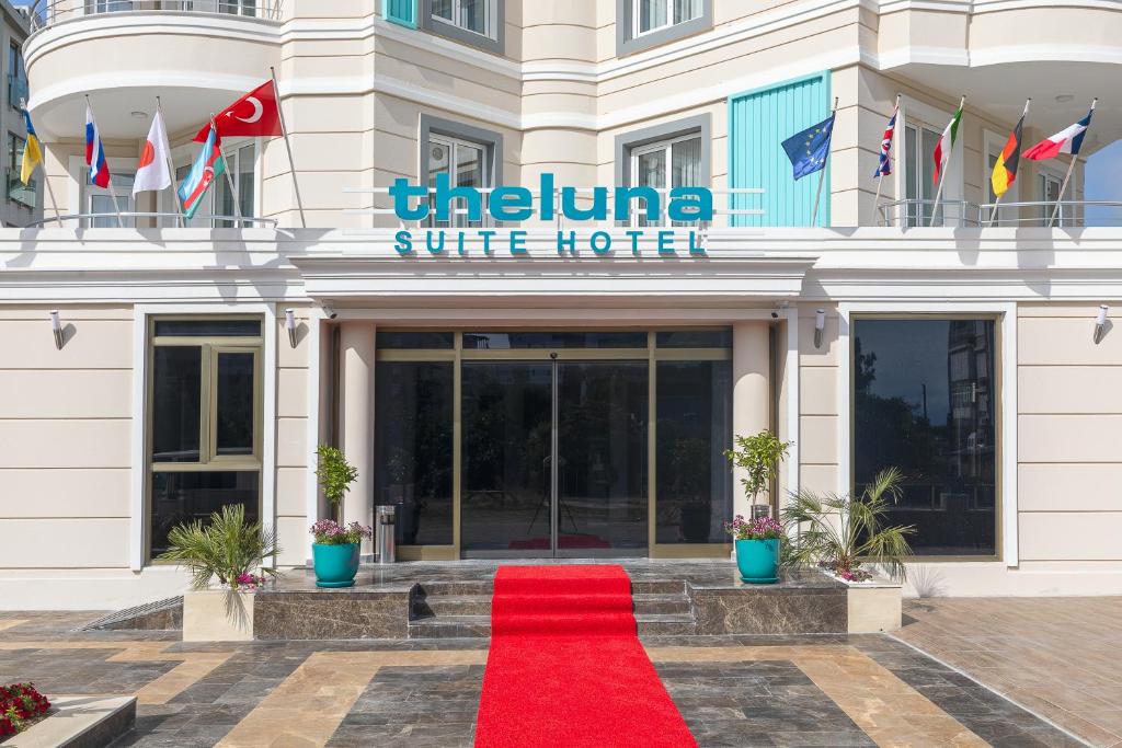 a red carpet in front of a hotel at TheLuna Suite Hotel in Antalya