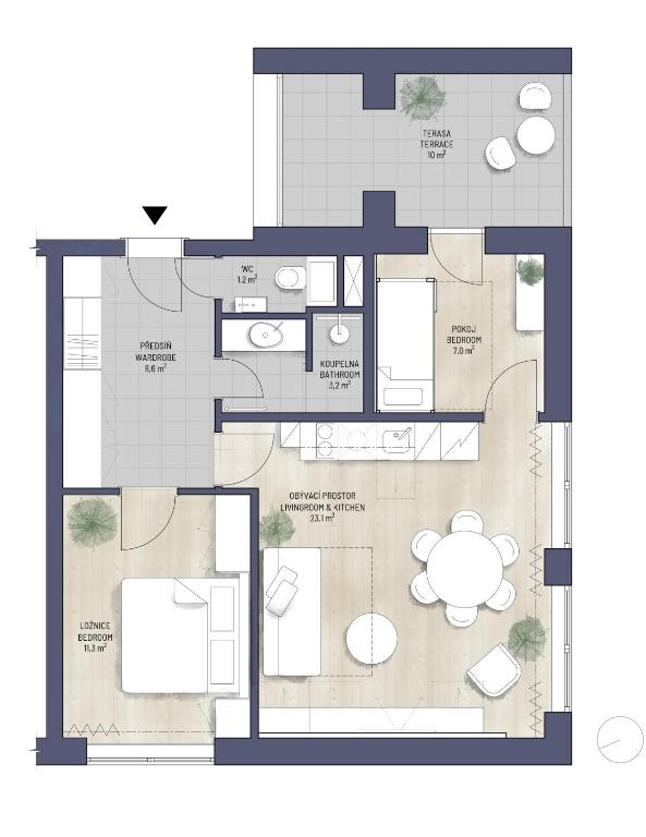 Půdorys ubytování Apartmán Harrachov ADOS 005 Mumlava
