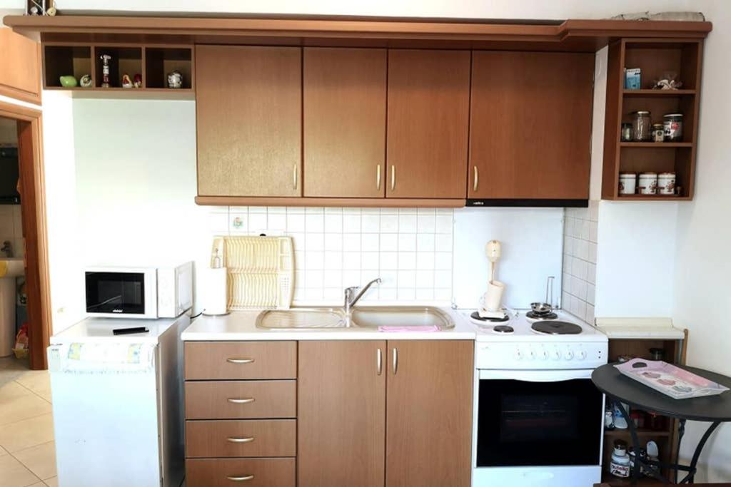 Kuchyň nebo kuchyňský kout v ubytování kallikratis apartment