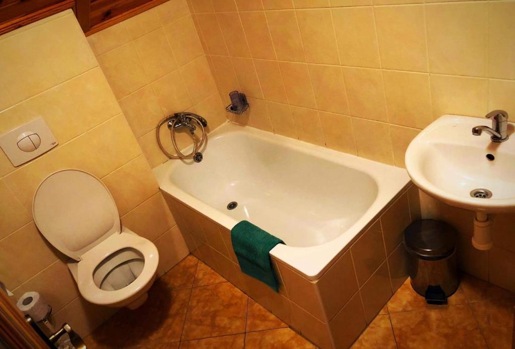 Koupelna v ubytování Hostinec Selský dvůr