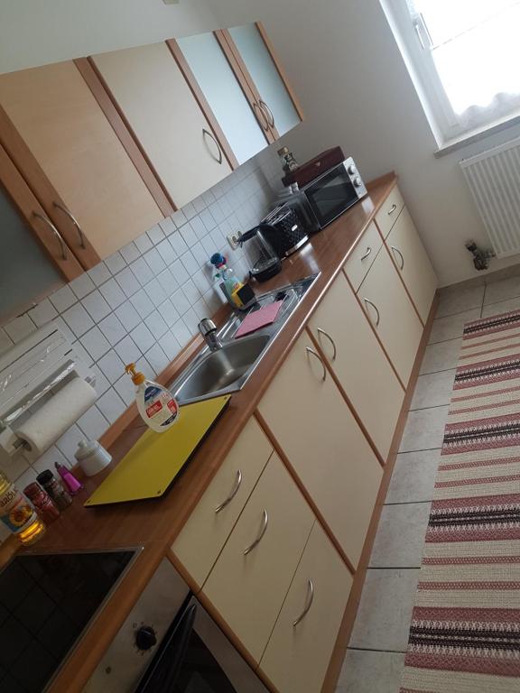 Kuchyň nebo kuchyňský kout v ubytování Ferienwohnung Alpen Sunshine Füssen