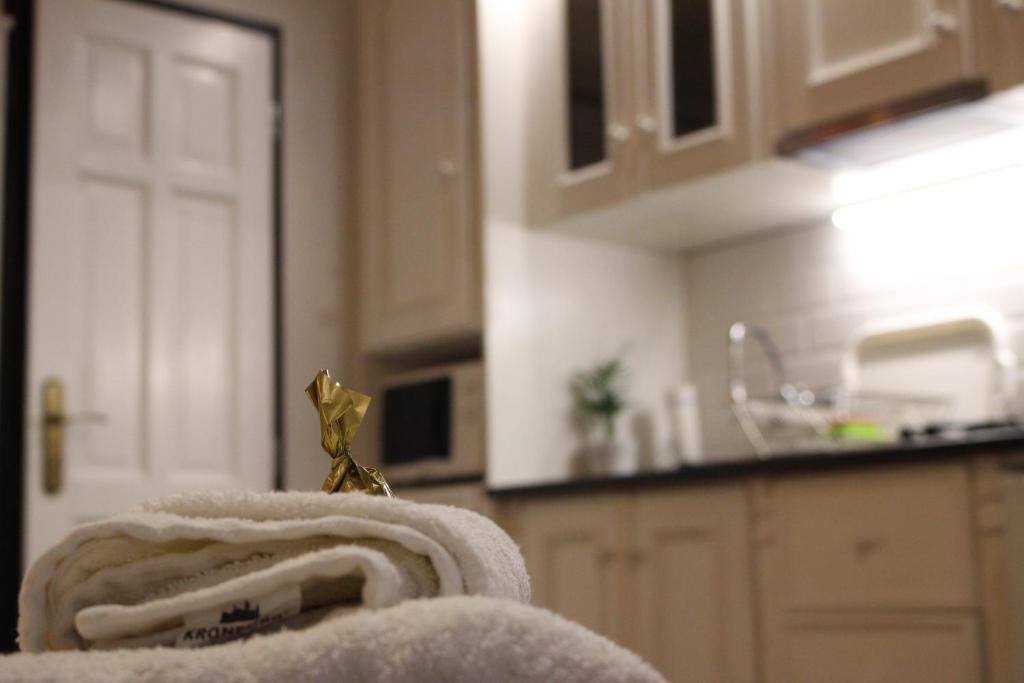Kuchyň nebo kuchyňský kout v ubytování Kisház Apartman