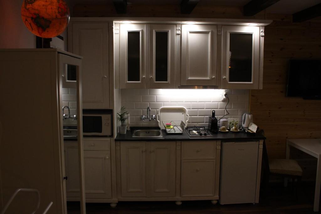 Kuchyň nebo kuchyňský kout v ubytování Kisház Apartman