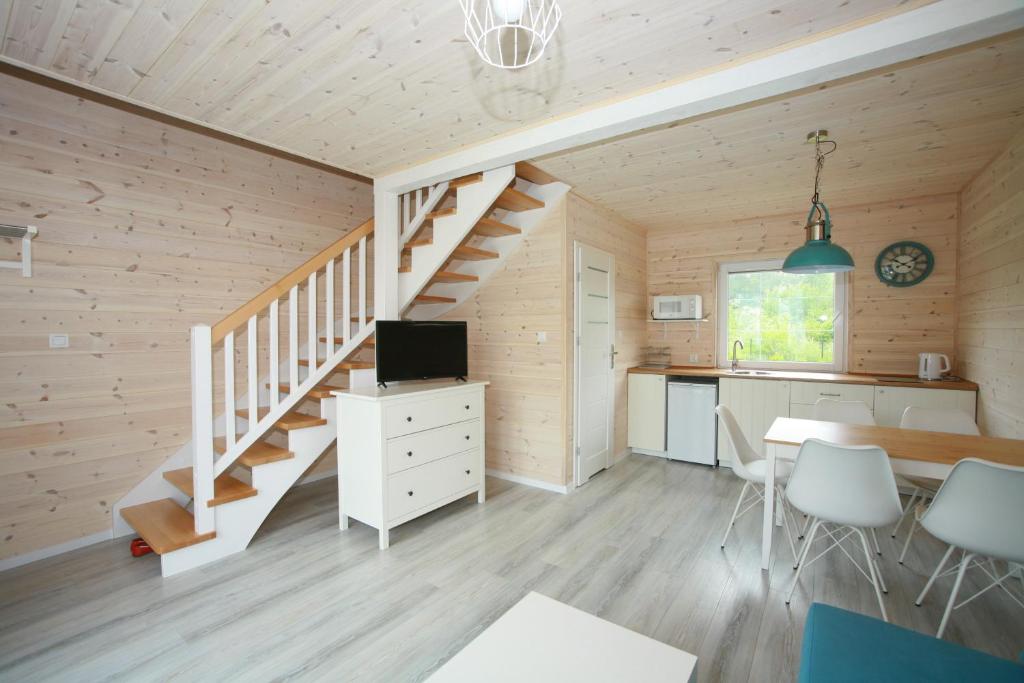 Kuchyň nebo kuchyňský kout v ubytování Domki Faro