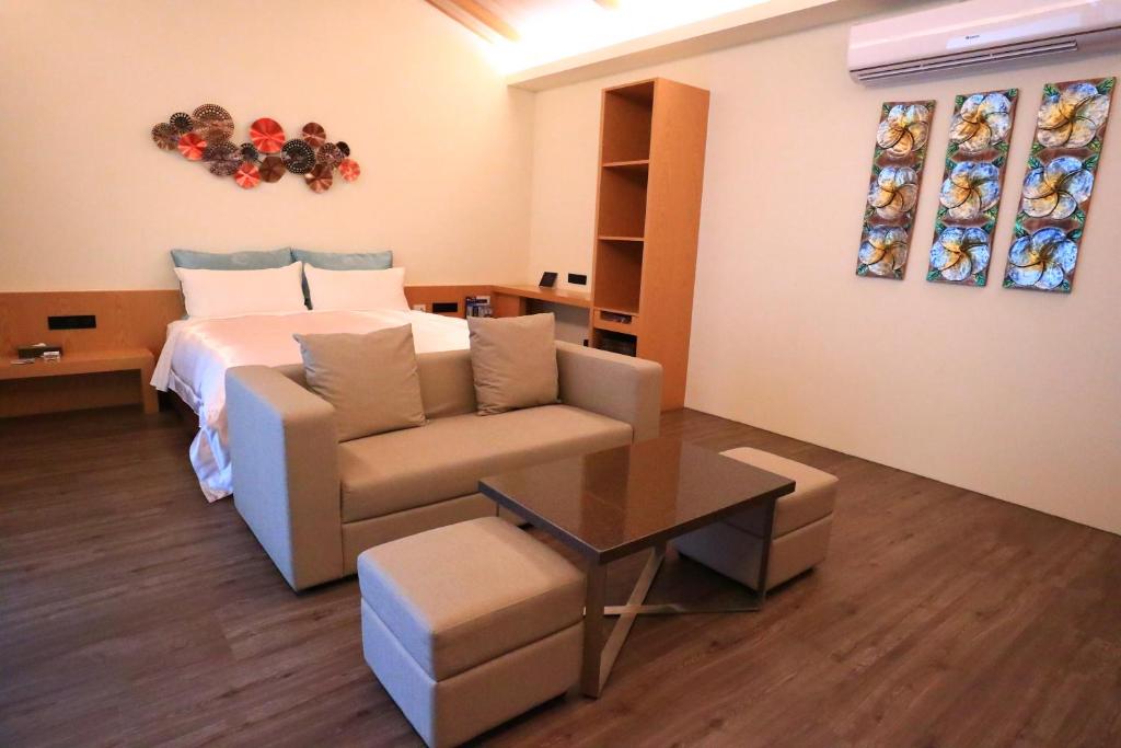 Posezení v ubytování Shu Xin Motel