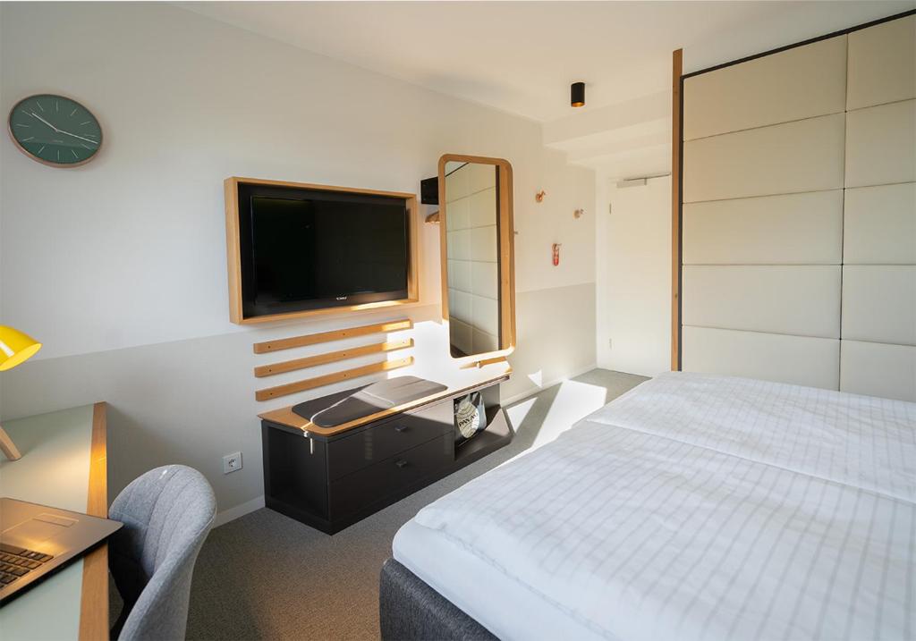 TV a/nebo společenská místnost v ubytování Hotel Am Leinritt