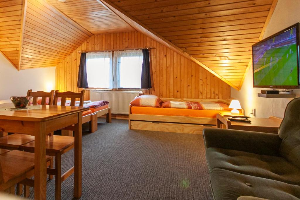 Posezení v ubytování LEVIAL Rooms