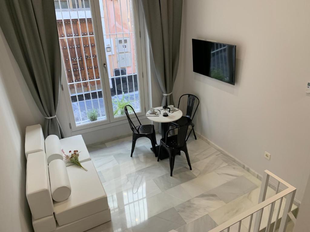 TV a/nebo společenská místnost v ubytování San Lorenzo Apartamentos y Suites