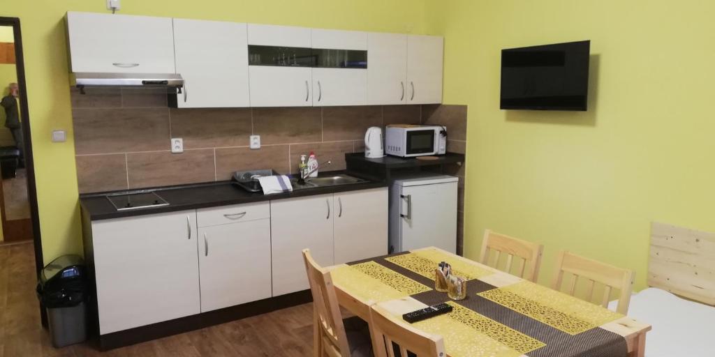 Kuchyňa alebo kuchynka v ubytovaní Booking Tržní