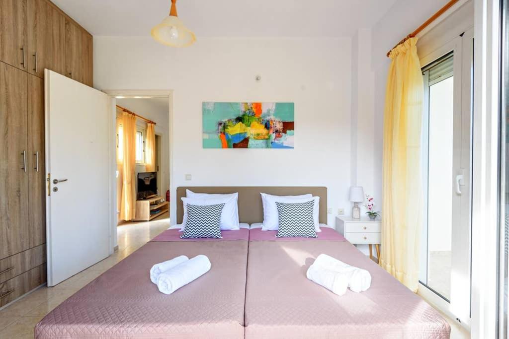 Ένα ή περισσότερα κρεβάτια σε δωμάτιο στο Villa MALENA Nature and Sea View