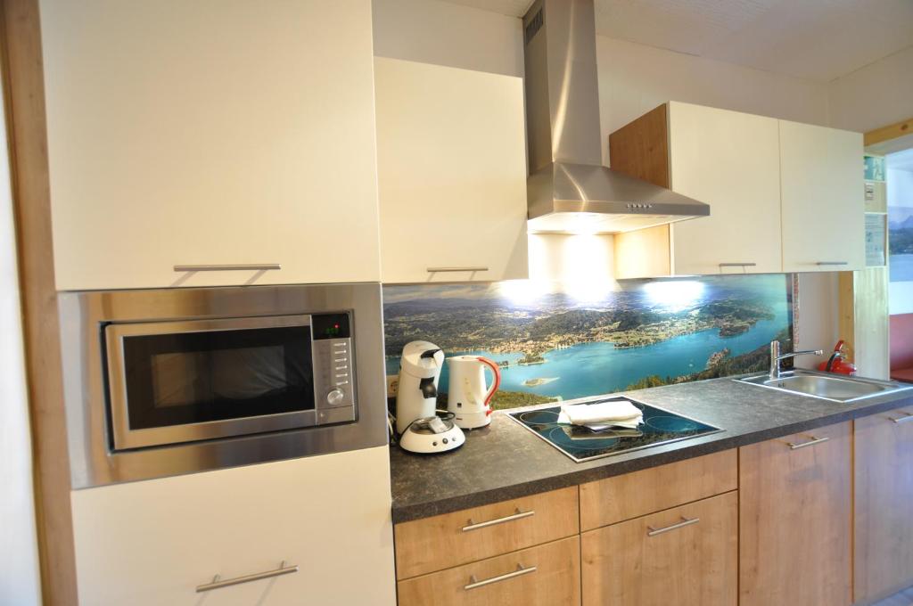 Kuchyň nebo kuchyňský kout v ubytování Kärnten Appartements