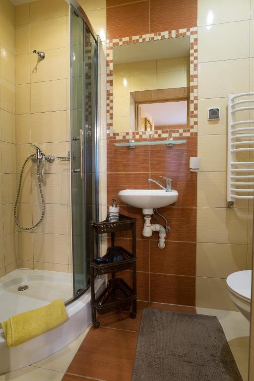 Kúpeľňa v ubytovaní Pokoje u Kaśki