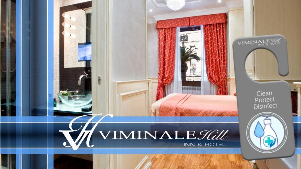 a sign that reads vivanmalille full in front of a bedroom at Al Viminale Hill Inn & Hotel in Rome