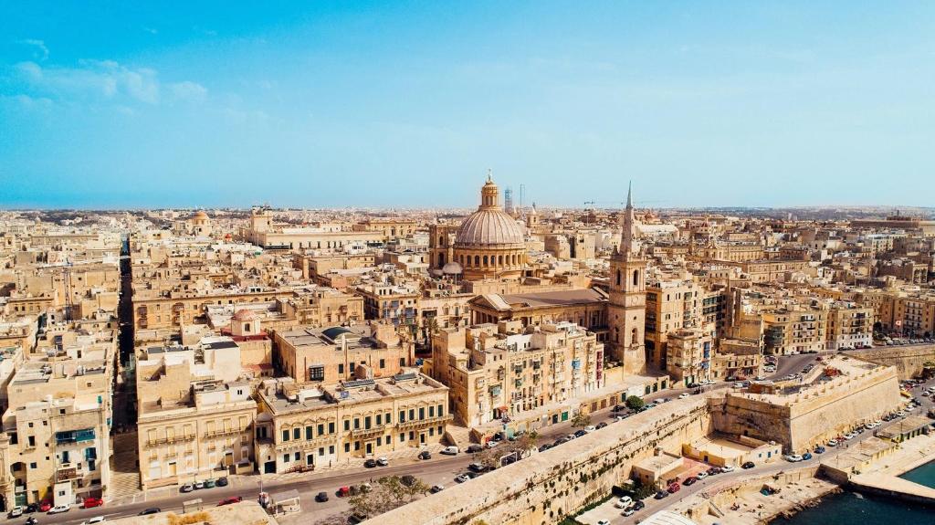 an aerial view of the city of jerusalem at Central and Cosy 2BR Apartment in Valletta in Valletta