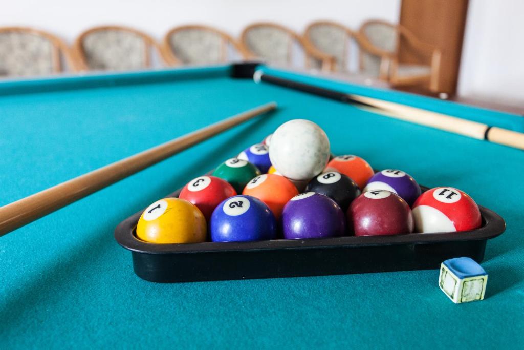 Biliár nebo kulečník v ubytování Depandance Hotel u Crlíků