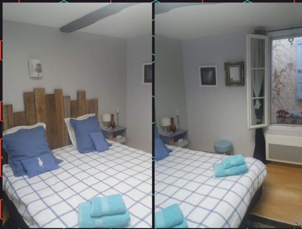Postel nebo postele na pokoji v ubytování Gîte de Claire