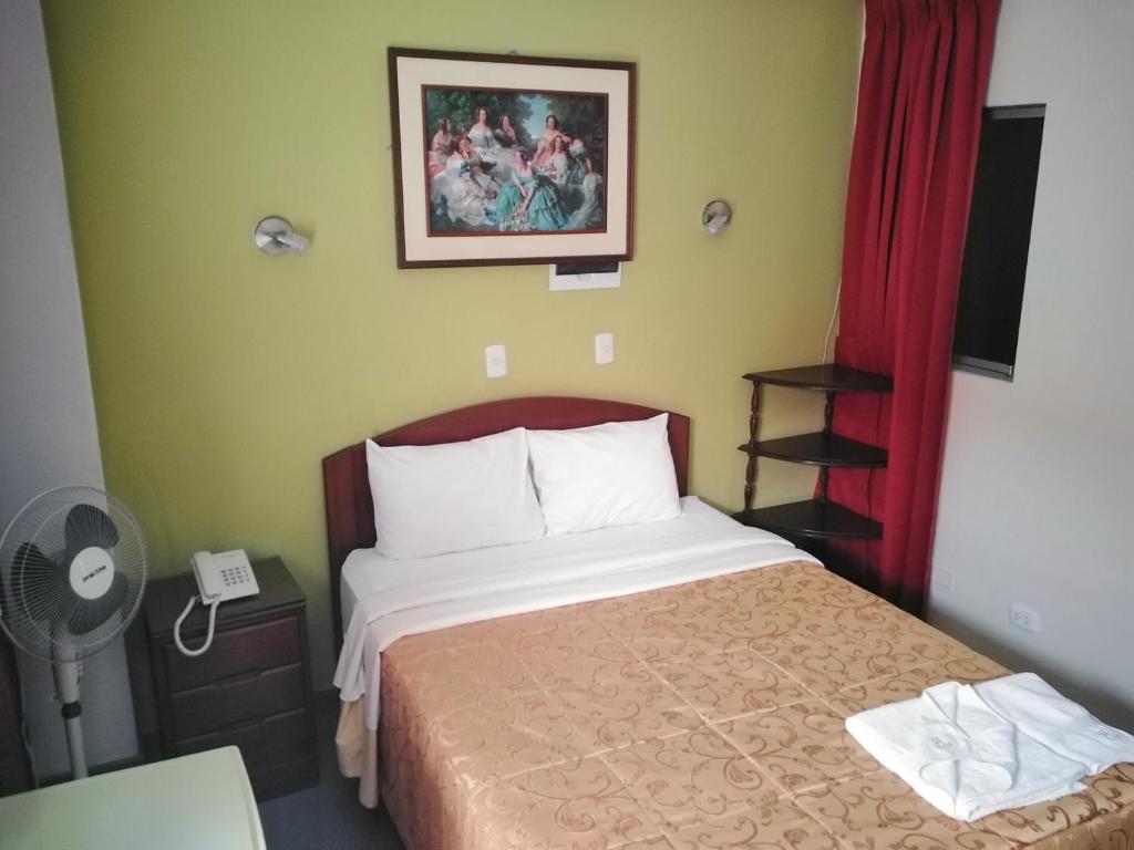 Postel nebo postele na pokoji v ubytování Hotel Plaza Bolognesi 344
