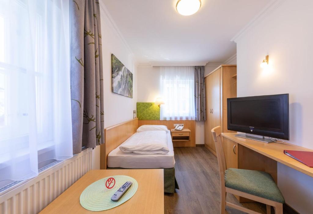 TV a/nebo společenská místnost v ubytování Reiters Wohlfühlhotel