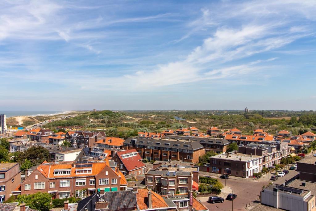 Nespecifikovaný výhled na destinaci Scheveningen nebo výhled na město při pohledu z hotelu