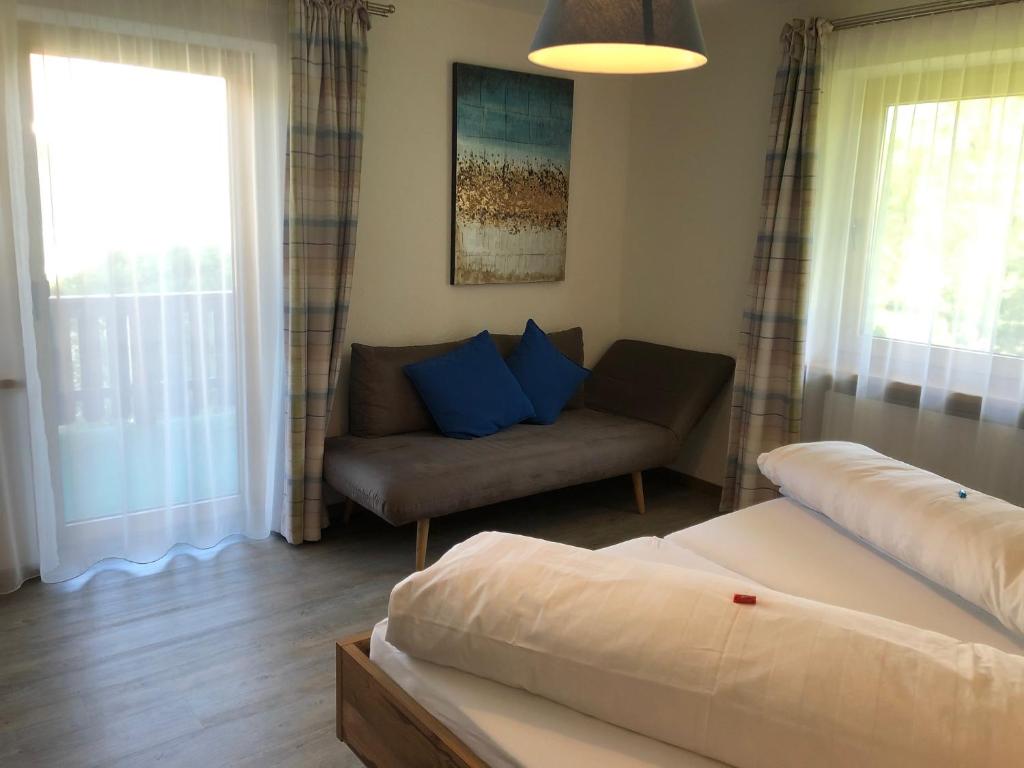 Postel nebo postele na pokoji v ubytování Haus Lusspark