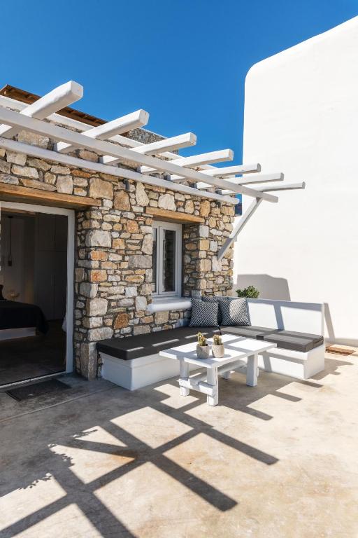 Balkón alebo terasa v ubytovaní Aegean View Apartments Mykonos
