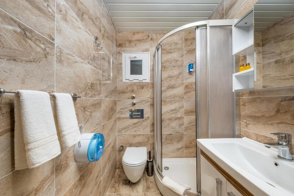 Koupelna v ubytování Anelli Hotel
