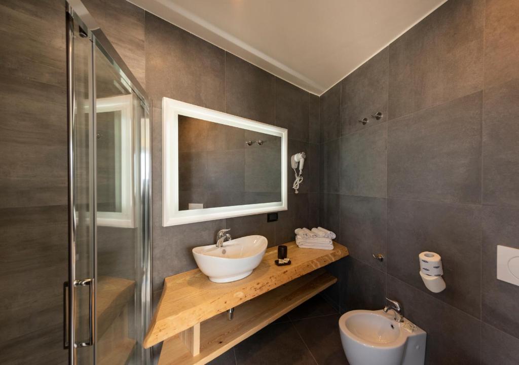 Koupelna v ubytování Hotel Da Romano