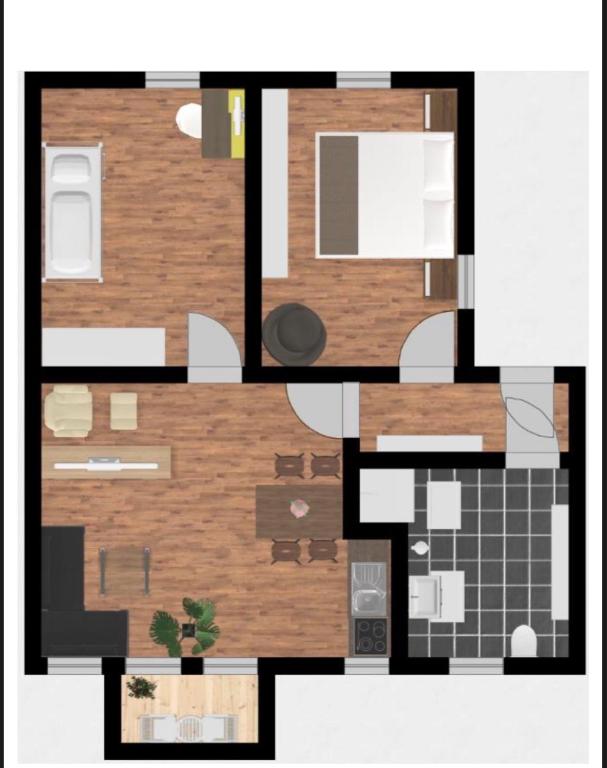 Půdorys ubytování Gästeapartement Markkleeberg