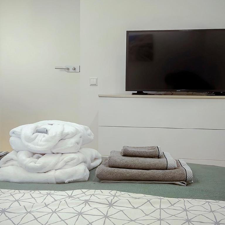 Postel nebo postele na pokoji v ubytování Comfy Rest apartments in Juodkrantė