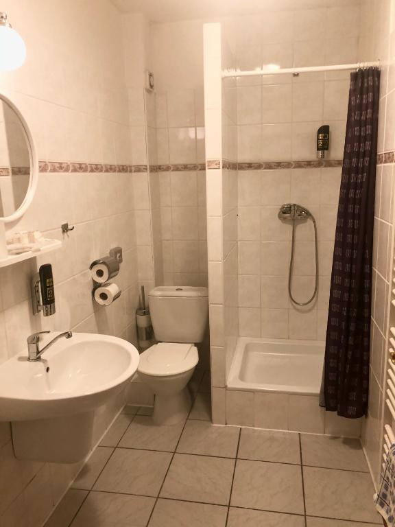 Koupelna v ubytování Hotel Classic