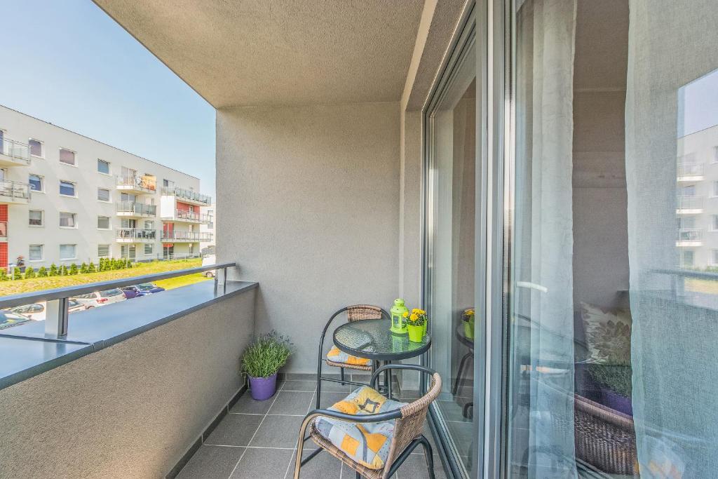 Balkón alebo terasa v ubytovaní Apartament LUX