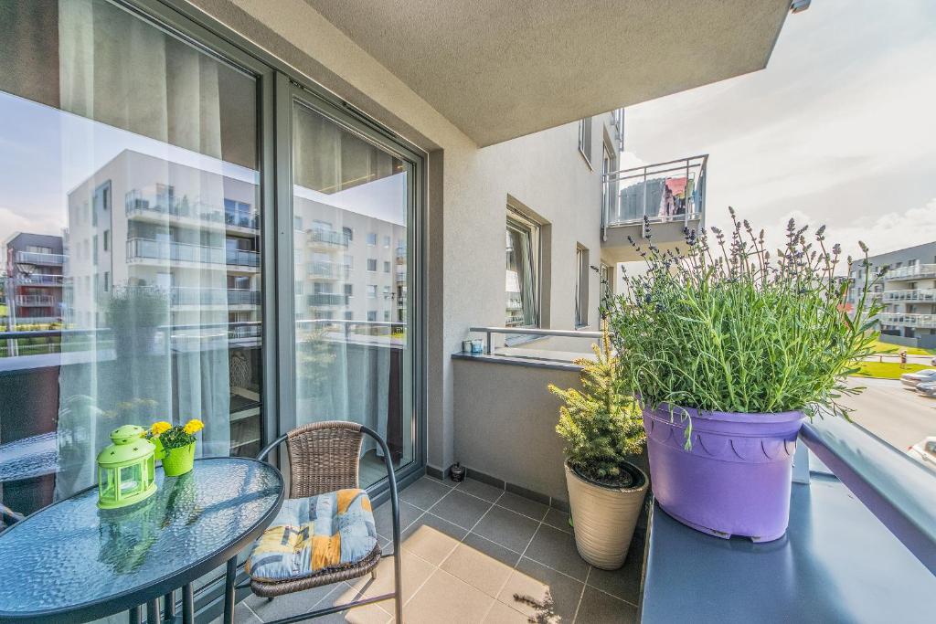 Balkón alebo terasa v ubytovaní Apartament LUX