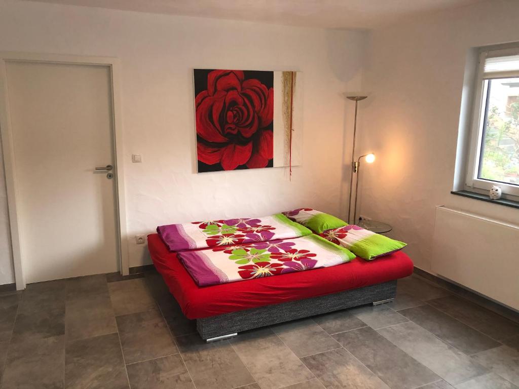 Postel nebo postele na pokoji v ubytování Sunnesching