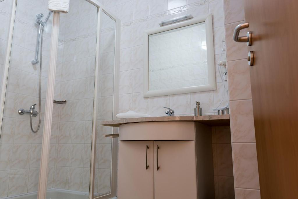 Koupelna v ubytování Hotel Harka