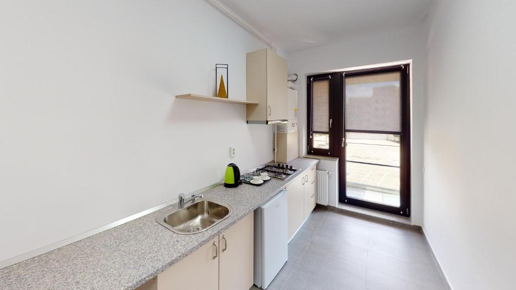 Kuchyň nebo kuchyňský kout v ubytování Le Blanc ApartHotel