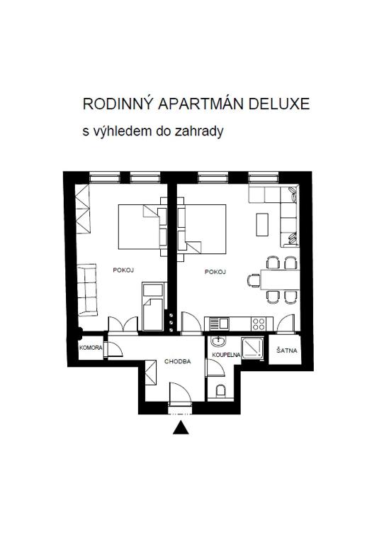 Půdorys ubytování Apartmány Velké náměstí