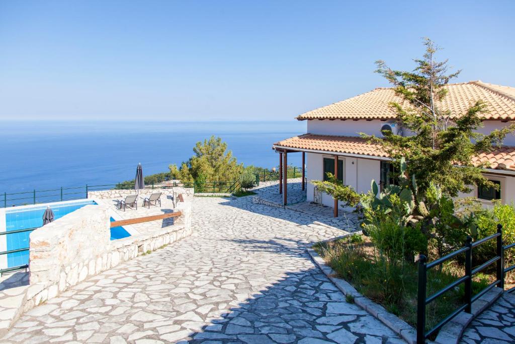 a villa with a view of the ocean at Villa Skyfall in Kalamitsi