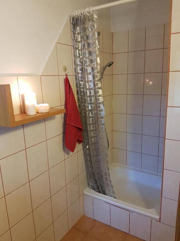 Koupelna v ubytování Domek pod Kłódką