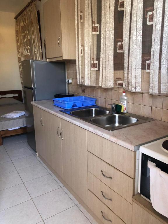Kuchyň nebo kuchyňský kout v ubytování Savvas Apartments