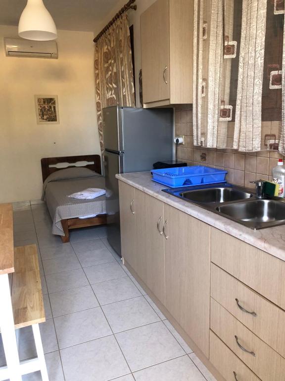 Kuchyň nebo kuchyňský kout v ubytování Savvas Apartments